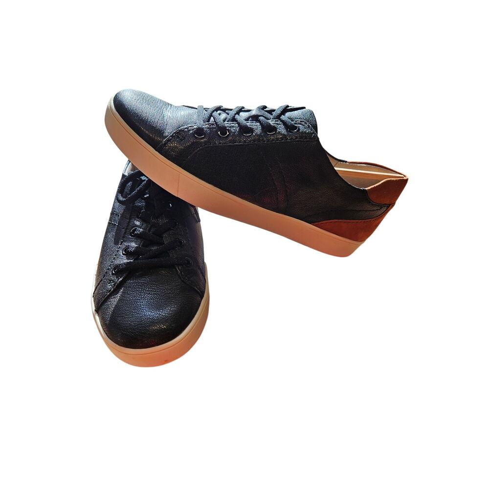Naturalizer Morrison Black Lea Leather Sneaker Size 10 Wide